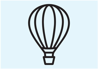 Obraz premium Hot Air Balloon Outline Icon, Hot Air Balloon Outline Vector design, Hot Air Balloon Outline illustrator
