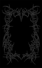Tribal frame vector with sharp ornamental shapes, ideal for gothic borders, tattoo designs, posters, album covers, invitations, and dark decorative layouts.