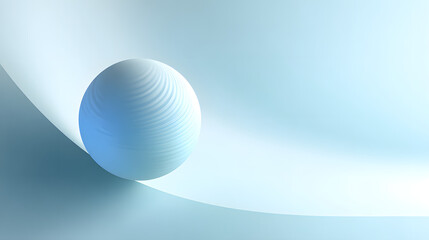 abstract white minimalist background with single soft blue gradient sphere floating futuristic reset design
