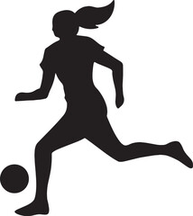 Girl Playing Soccer Silhouette Icon