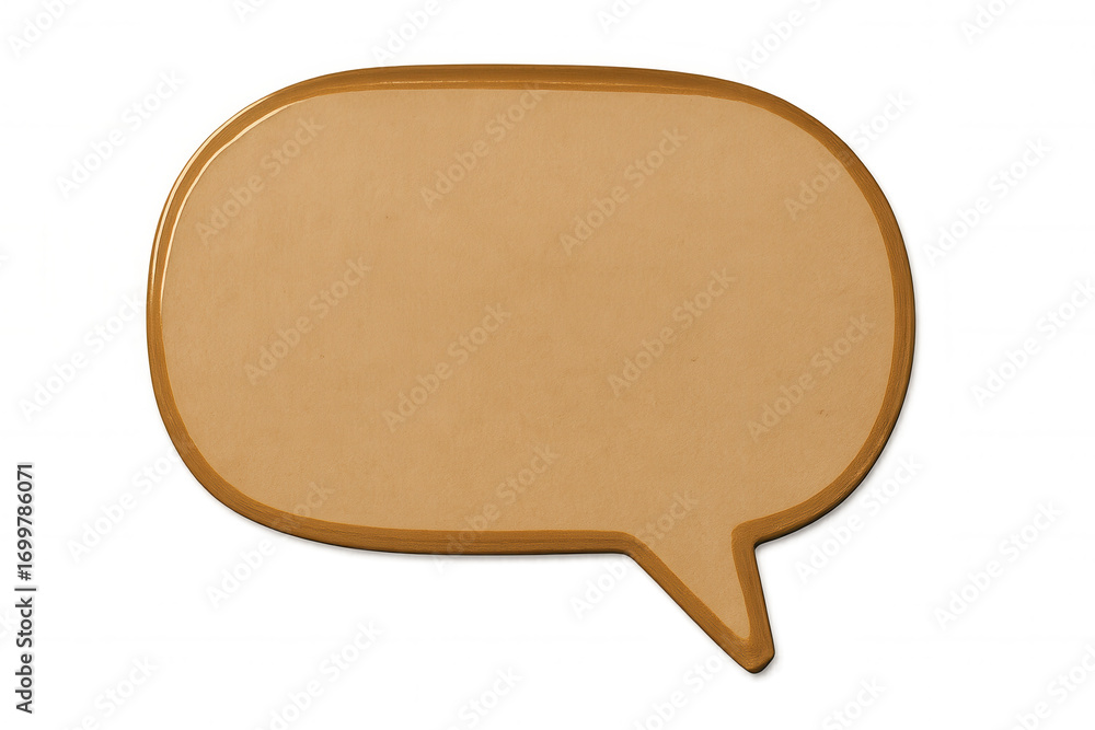Poster Golden empty speech bubble with transparent background, representing communication and inviting dialogue
