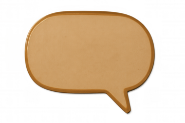 Golden empty speech bubble with transparent background, representing communication and inviting dialogue