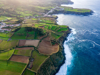 Farmland on Rugged Coastal Cliffs