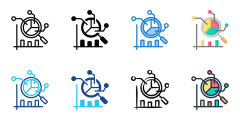 Data Analysis icon set multiple style collection 
