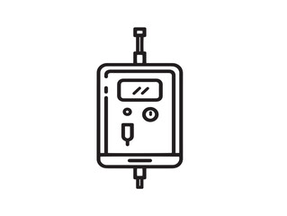 Sleek Infusion Pump Icon in Elegant Functional Minimal Medical Vector Design