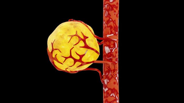 3D Animation of blood cells attacking breast cancer cells | Alpha Channel