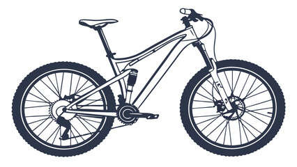 Naklejka premium Detailed Line Art Depiction of a Robust Off-Road Bicycle, Symbolizing Freedom, Endurance, and the Thrill of Trail Riding