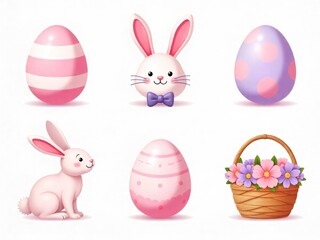 Fototapeta premium easter bunny and eggs
