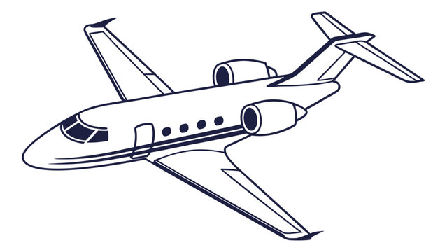 Sleek private jet illustration for exclusive air travel and luxury corporate flights, symbolizing high-speed transportation and executive lifestyle