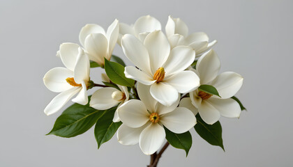 Obraz premium Minimalist Magnolias Cluster White and Green Tones