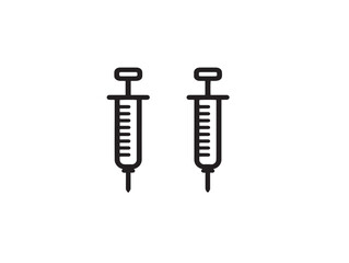 Modern medical blood gas syringe icon elegant vector drawing