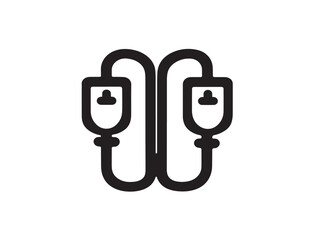 Professional healthcare blood pressure cuffs clean line illustration