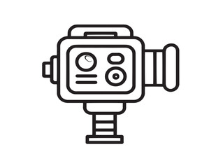 Stylish healthcare camera icon in clean line drawing