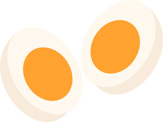 Boiled egg illustration, Soft Boiled Egg Slices