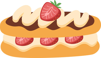 Chocolate Eclair Pastry with Cream