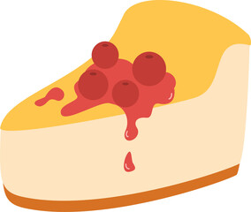 Cheesecake Slice with Raspberry Sauce, dessert