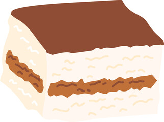 Homemade tiramisu cake, italian dessert, Slice of Tiramisu Cake