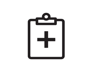 Professional hospital clipboard symbol in clean vector artwork