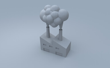 煙を出す工場のシンプルなイラスト