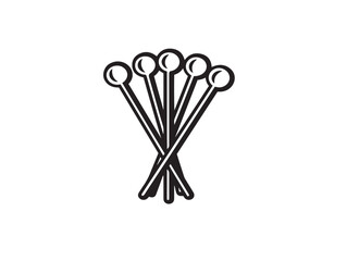 Clean medical cotton swabs vector line art icon