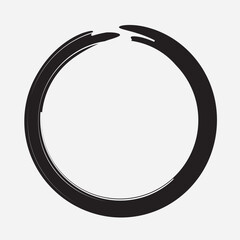 Circular Black Brush Strokes Vector