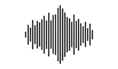 Abstract black and white soundwave graphic