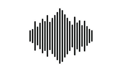 Abstract black and white sound wave graphic design