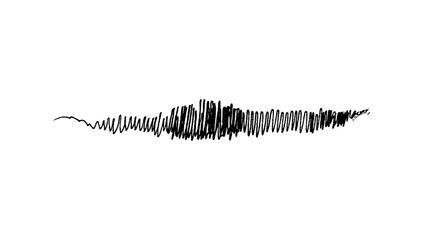 Hand-drawn messy scribble art that resembles a funny gentleman's mustache, isolated on a white background