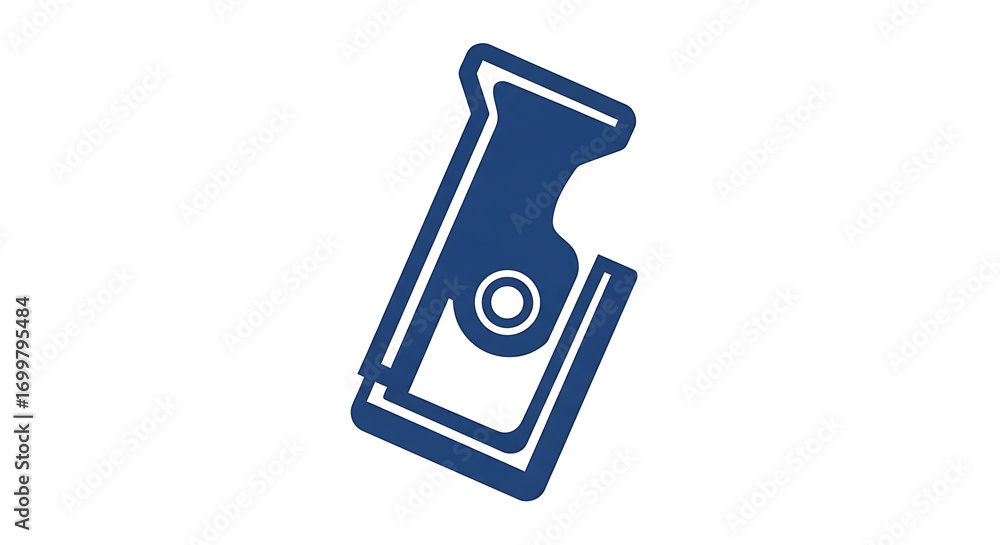 Aufkleber a blue outline of a stapler with a round pivot point on a white background in a simple design ai gen