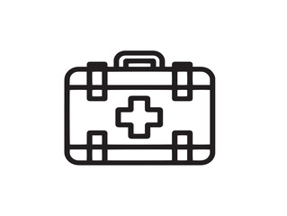 Modern Medical First Aid Kit Symbol in Elegant Professional Vector Line Artwork
