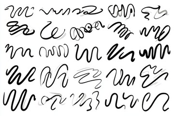 This image showcases dense and dynamic black scribbles set against a white background, symbolizing chaos, confusion, and the intricacy of human emotions and thoughts