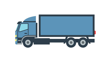 Fototapeta premium Stylized Truck Illustration: A modern, flat design of a blue articulated truck ideal for transportation or logistics concepts, simple and clean