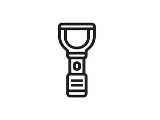 Medical Flashlight Icon in Clean Minimal Vector Line Illustration for Healthcare