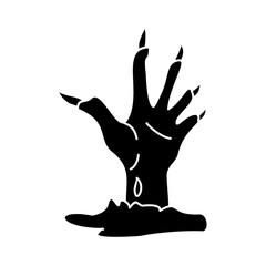 Zombie Hand Icon Black