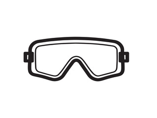 Protective Medical Goggles Icon in Clean Minimal Vector Line Illustration