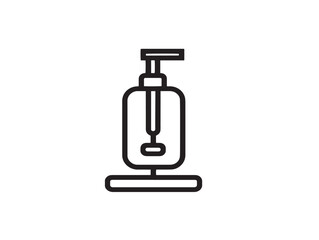 Medical Hand Sanitizer Dispenser Icon in Clean Minimal Vector Line Illustration