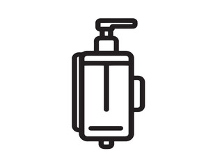 Protective Medical Hand Sanitizer Dispenser Symbol in Elegant Modern Vector Line Artwork