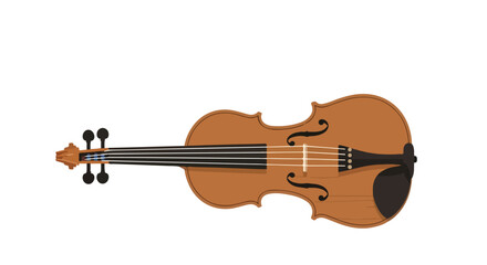 Fototapeta premium Stylized violin illustration against a stark white backdrop representing classical music and artful instruments