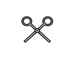 Precision Medical Hemostat Icon in Clean Minimal Vector Line Illustration