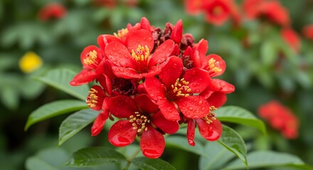 Red Blooming Rhododendron