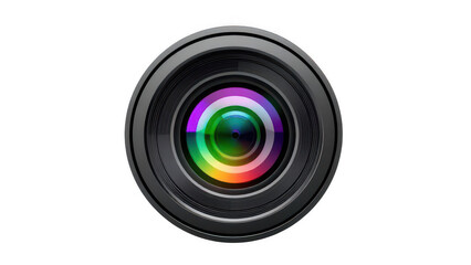 Camera lens isolated on transparent background, capturing light and color with precision, symbolizing photography, optics, and the art of visual storytelling