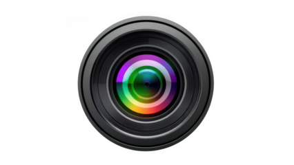 Camera lens isolated on transparent background, capturing light and color with precision, symbolizing photography, optics, and the art of visual storytelling