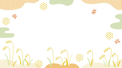 動画配信の背景47　稲穂と赤蜻蛉柄