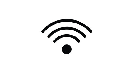 Wireless connectivity concept displayed with a simple icon for technology related media, the wave design emphasizes communication, suitable for