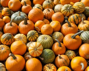 pumpkins background. autumn orange background harvest holiday.