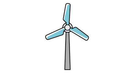Stylized Wind Turbine Illustration Promoting Sustainable Energy and Environmental Awareness for Eco-Conscious Projects