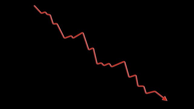3D Red Arrow Down Animation | Alpha Loop