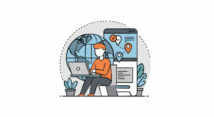 Vector illustration digital nomad