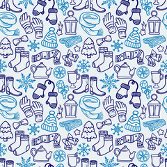 Winter seamless holiday background. Christmas, New Year, winter holidays. Design template for banner, greeting card, website, print.