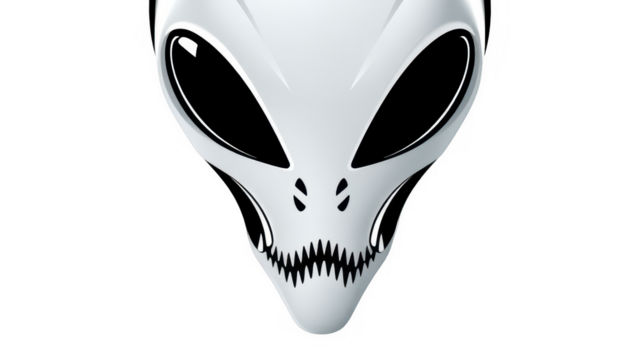 Alien mask isolated on transparent background halloween costume and party concept extraterrestrial creature and science fiction theme funny and scary